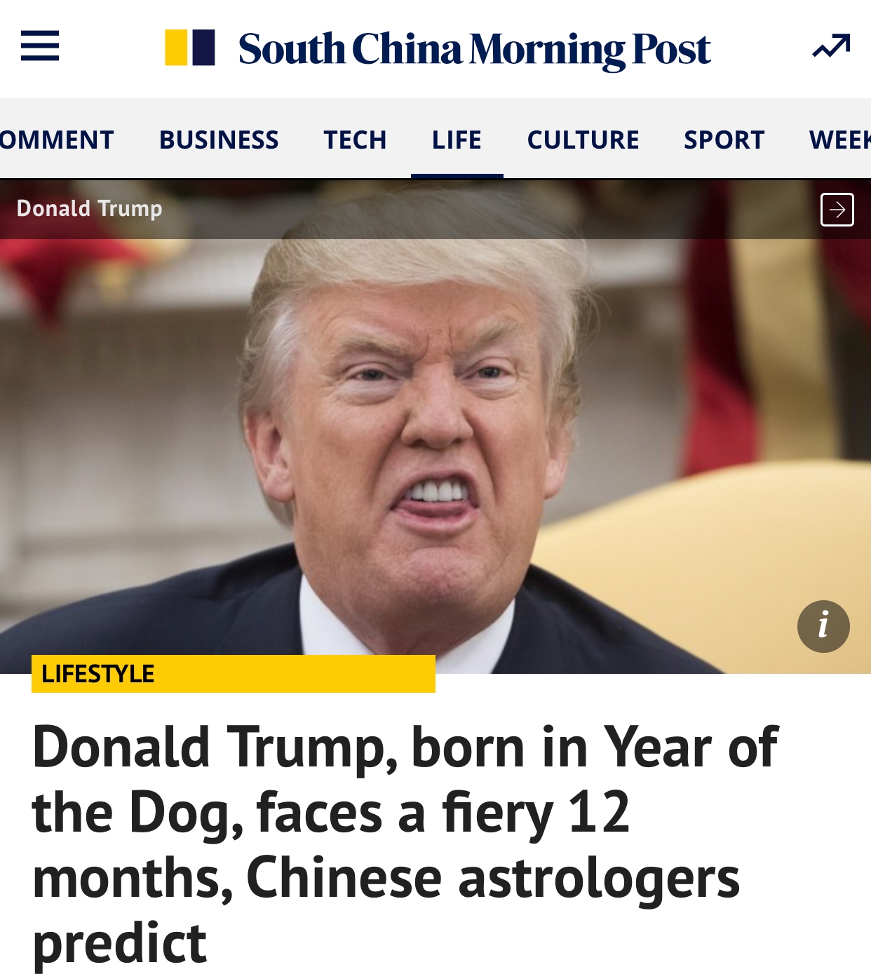 Interview with SCMP on Donald Trump and Year of the Dog